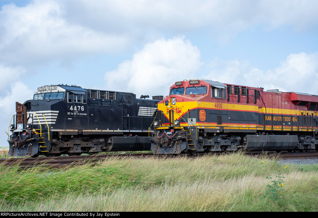 KCS and NS Units wait to depart from Robstown Yard